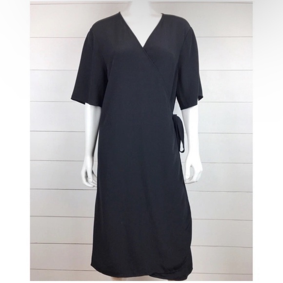 Eileen Fisher Dresses & Skirts - Eileen Fisher Womens Tencel Wrap Career Dress Size 14 Knee Length EUC